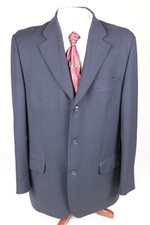 Men's 43R BACHRACH Dark Navy Blue 3-Button Blazer Wool Made in Italy