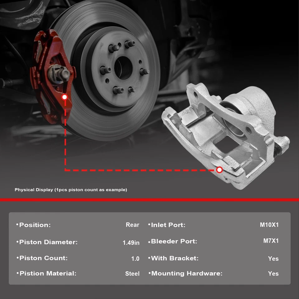 2x Rear Disc Left Right Brake Calipers w/Bracket for 2010 2011 2012 Lexus HS250h Foto 2 de 4