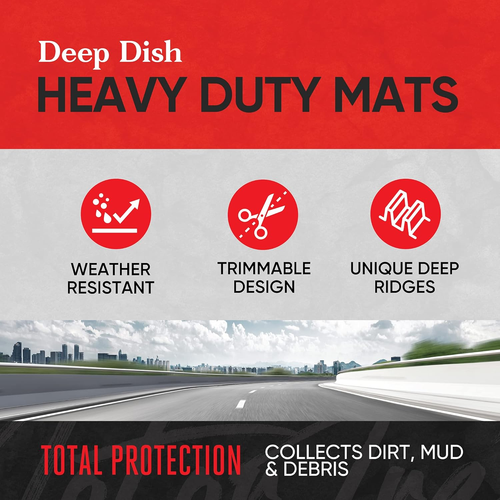 Flextoughxl Floor Mats for Cars Full Set, All-Weather Rubber Automotive Floor Ma - Picture 3 of 9