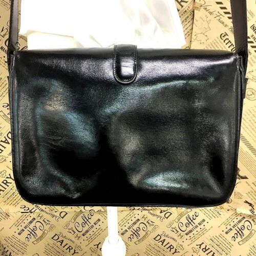 Celine Shoulder Bag Leather Pochette Triomphe Gold Hardware Black Good F/S - Picture 3 of 10
