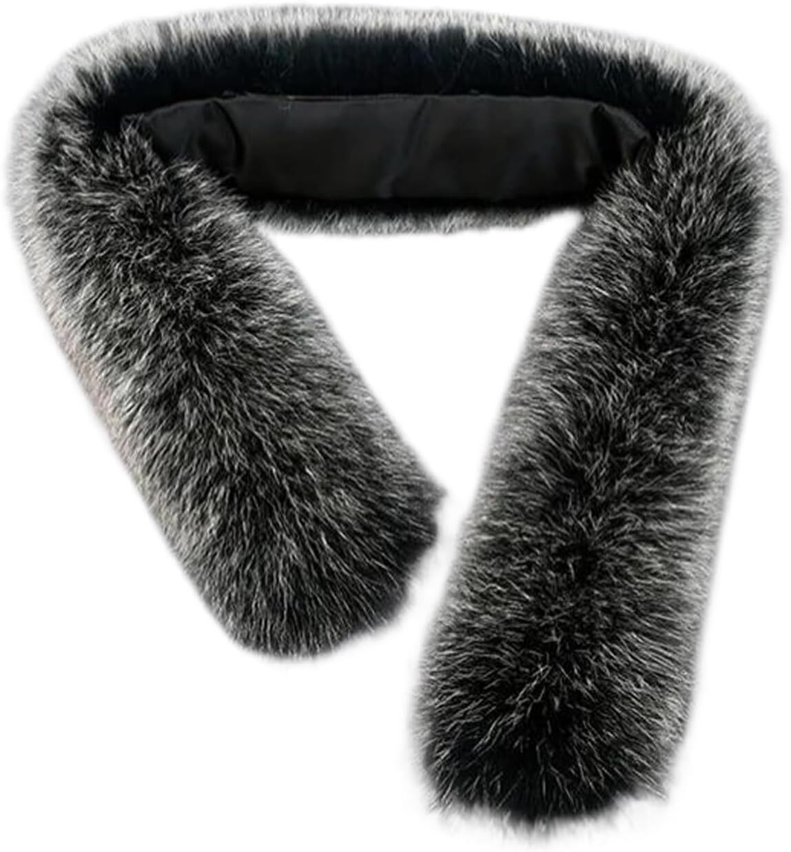 Real Fox Collar Scarf for Women Men Black White Natural Fur Jacket's Hood Trim