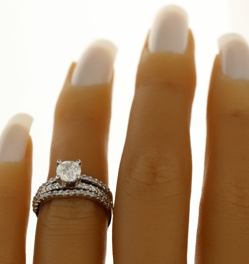 REDUCED 20% - .95CT diamond engagement ring wedding insert enhancer set ...