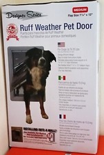Metal dog door medium size, double flap keeps weather out never out of the box