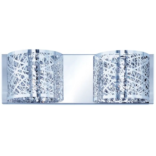 ET2 E21315-10 Chrome Inca 15" Crystal Bath Light With Halogen Bulbs - Picture 1 of 4