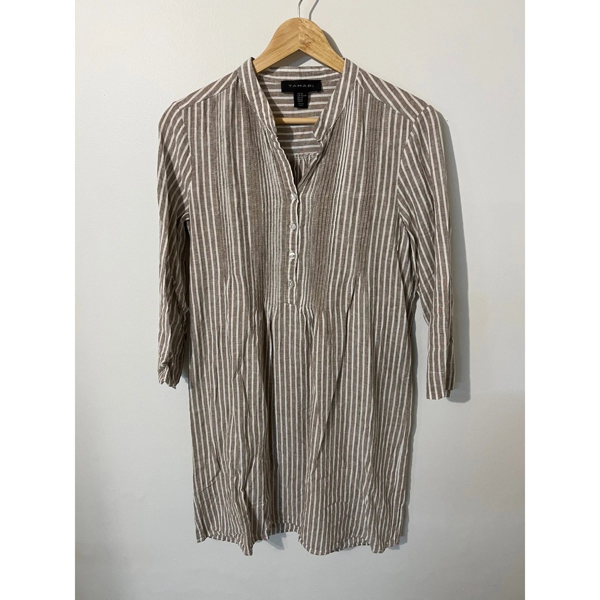 tahari linen shirt dress Dresses: The Art of Effortless American Elegance Cotton Dry clean Imported SIZE Tahari ASL Shirt Dress Shop