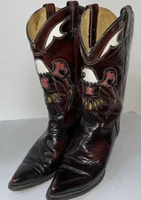 Vintage Men's Texas Brand Size 10D Boots Eagle Stitched Western Cowboy Boot USA