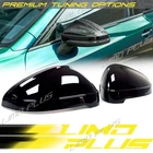 Glossy Black Mirror Cover Caps for Audi A4 B9 S4 A5 S5 2017-2025 W/ Lane Assist