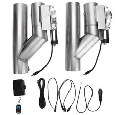 2pcs 2electric Single Exit Downpipe E-cut Out Valve One Controller Remote Kit