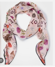 Cabi New NWT J'Adore Scarf Silk Pink black white orange multi 4594 Was 64