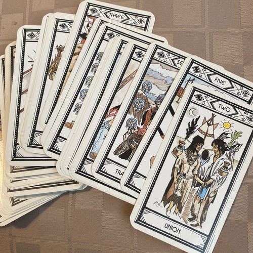 Native American Tarot Deck 1982 Booklet & 78 Cards Warrior of Vessels - Picture 10 of 17