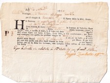 AAA332-POLIZZA DI CARICO PER VIAGGIO DA CORFU' A VENEZIA 1784