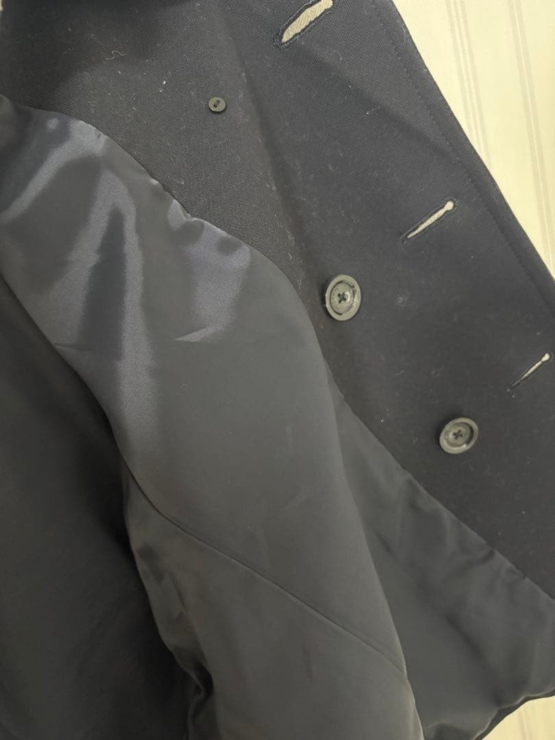 BURBERRY BLACK LABEL Navy Pea Coat Size L From Japan thumbnail 21
