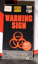 Beta Tape - Warning Sign - Horror - Betamax -CBS Fox Video Rare