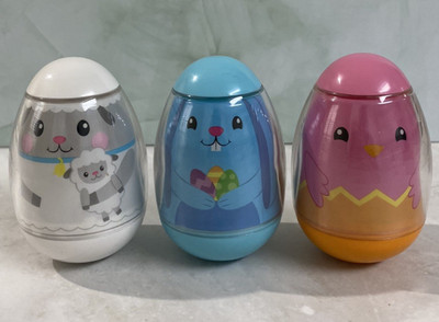 Playskool Weebles Easter Bunny Rabbit 39 Chick 37 Lamb 38 Wobble Toy Figures Set
