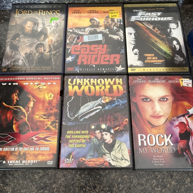 DVD Lot It 6 Easy Rider, Fast And The Furious, Rock My World, Unknown World