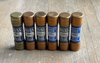 BUSSMANN NON-8 ONE TIME FUSE 8A 250V LOT OF 6