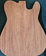 Telecaster Style Body Blank 3/8" Bubinga  Top With 3 Piece Reclaimed Poplar Back