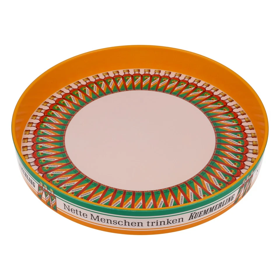 Kümmerling Likör Tablett Flaschenkreis Orange hoher Rand 32cm Durchmesser - Bild 2 von 4
