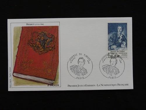 FDC France 1984 stamp day writer Diderot
