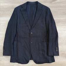 Suitsupply Havana Patch Unlined Navy Ferla Wool Silk Blazer Sport Coat 40R Slim