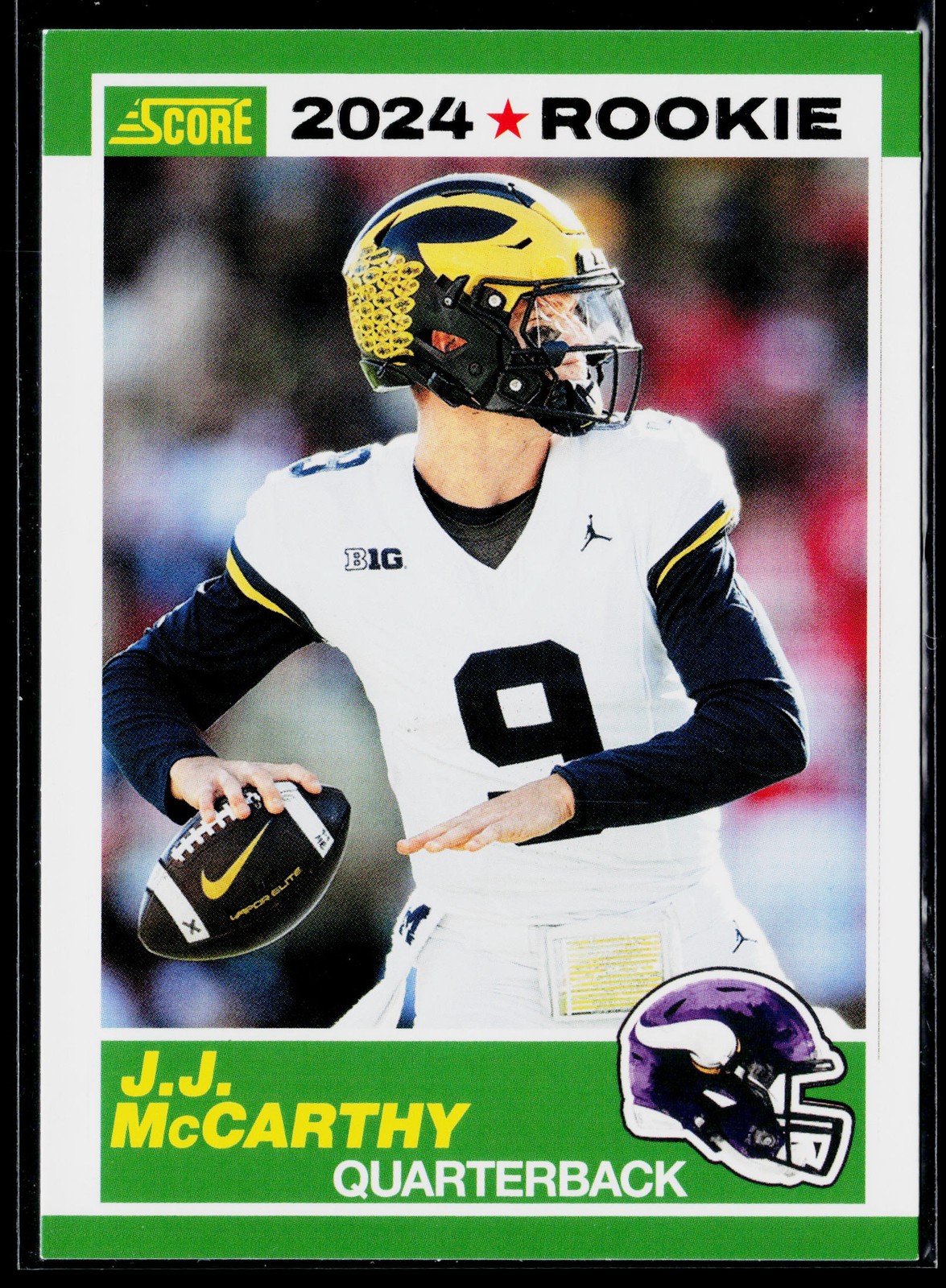 2024 Score #8 J.J. McCarthy 35th Anniversary Rookies Gold