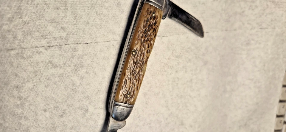 Винтажный нож для сигар Camillus Cutlery Co NY США 4 линии с 3 лезвиями костяная ручка - Изображение 4 из 4