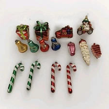 Lot of 15 Assorted Glitter Christmas Ornaments in Different Shapes & Characters