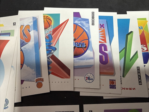 1991 Skybox 27 card TEAM LOGO set w/ Jordans Bulls All Logos Pack Fresh #351-377 - Picture 4 of 6