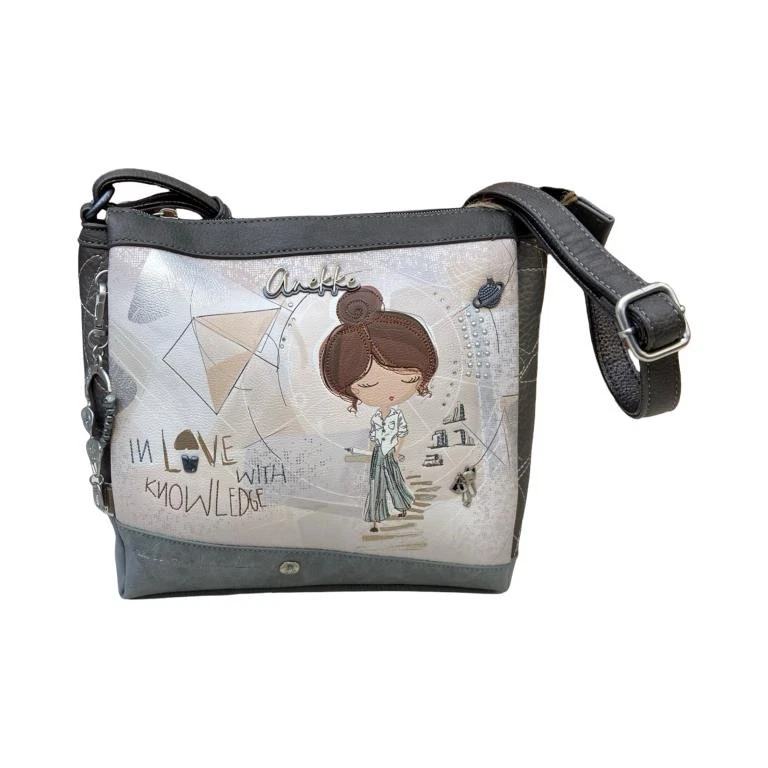 Sac à Main Femme ANEKKE Anse En Bois - Modèle Sunrise - Bleu Et Blanc - Écologique