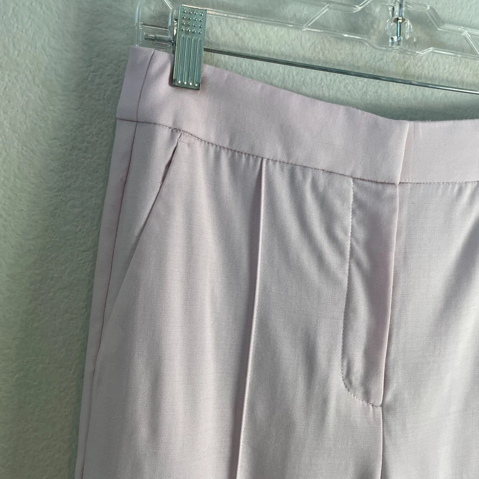 J Crew Collection 女式 8 浅粉色 Tollegno 1900 100% 羊毛阔腿裤 — 第 2/4 张图片