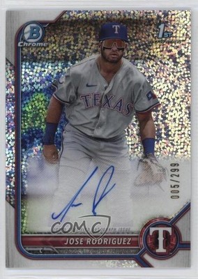 2022 Bowman Chrome Prospect Speckle Refractor 5/299 Jose Rodriguez Auto 13h5
