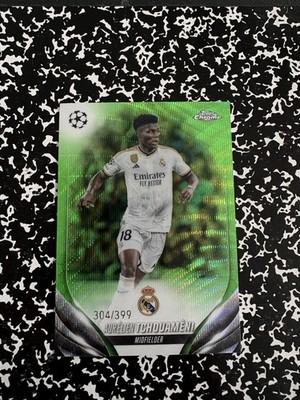 Aurelien Tchouameni 2023 Topps Chrome UEFA Green Wave Refractor /399 #10
