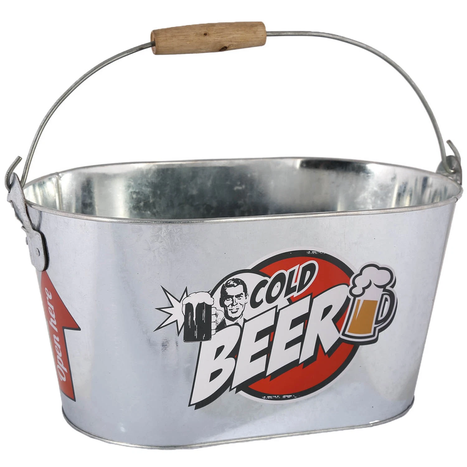 Large Metal Ice Bucket Bottle Cooler with Opener Drink Holder Container Parties