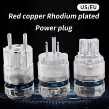 Audio EU / US Cord Connectors Rhodium-plated Power Plugs for 18mm Hifi Wires DIY