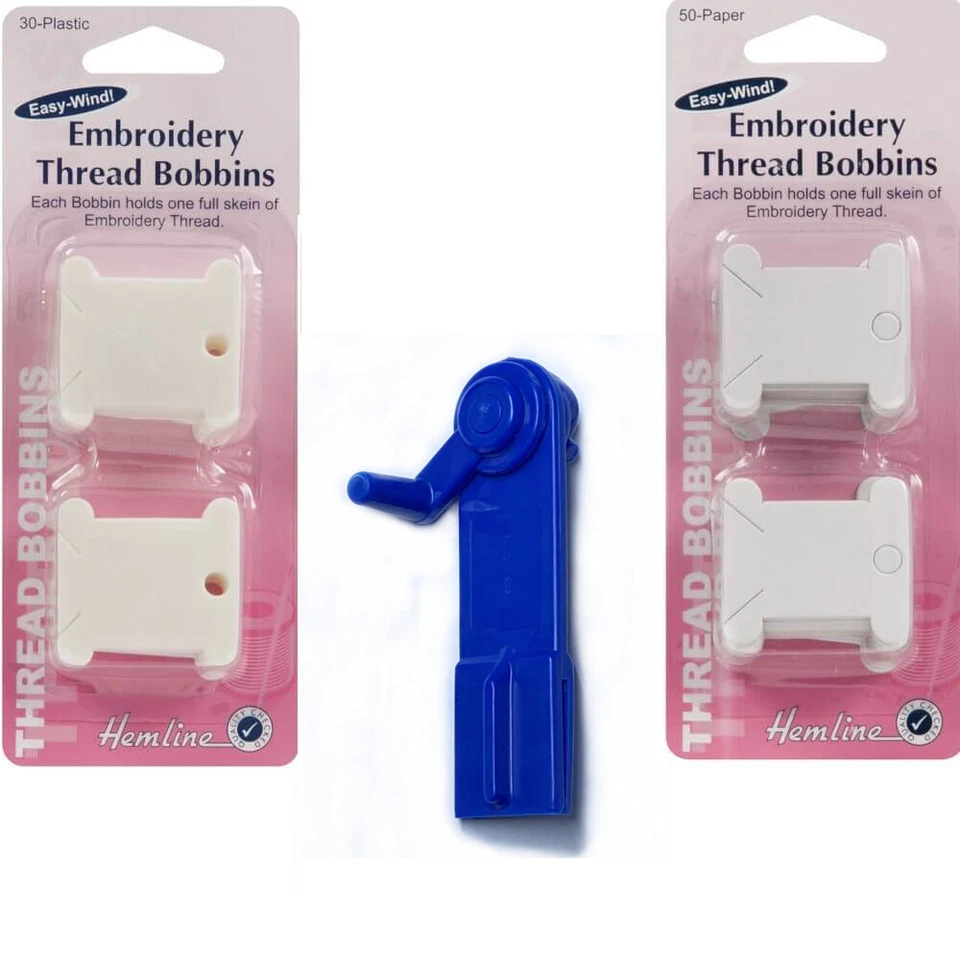 Hemline Embroidery Thread Bobbins Paper, Plastic or Winder