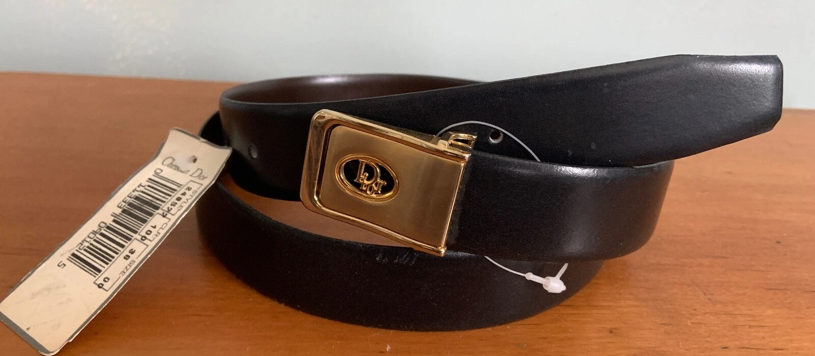 Ceinture réversible Christian Dior noir marron neuve d'origine avec boucle logo Dior taille 36