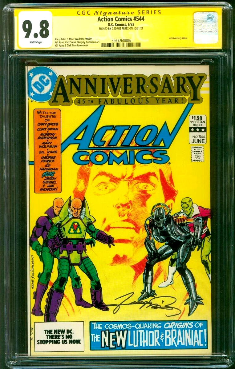 Superman Action Comics 544 CGC 9.8 SS George Perez 6/1983 1st New