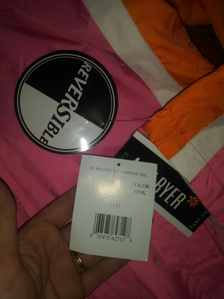 New nwt Amy Byer reversible girls 14 jacket windbreaker tween pink orange gray - Image 4 of 4