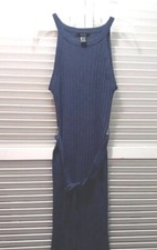 Forever 21 Womens Blue Stretch Wool Blend Sleeveless Belted Sz Small Dress USED