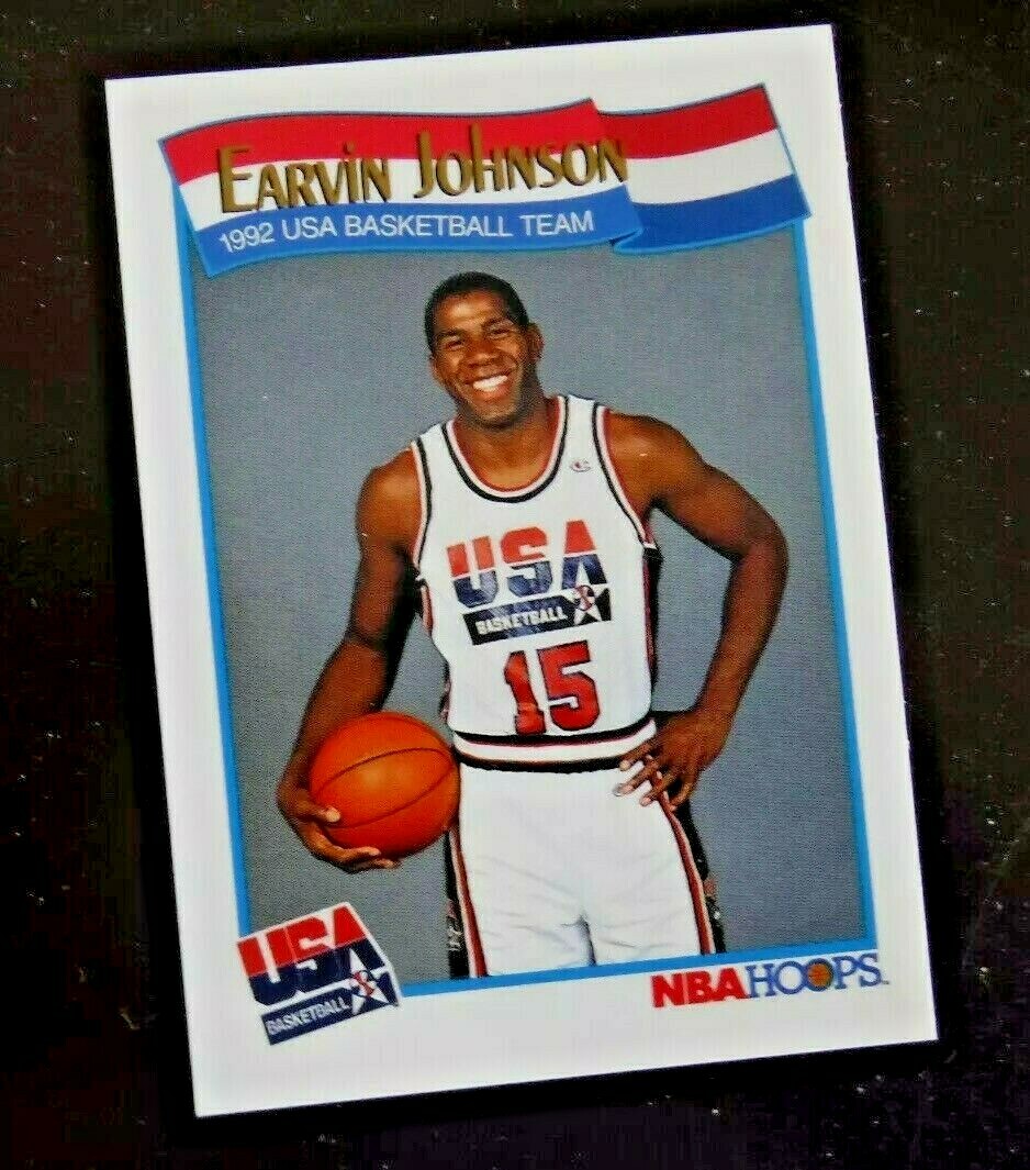 Magic Johnson 1991-1992 NBA Hoops #578 Dream Team USA LA Lakers / Michigan State