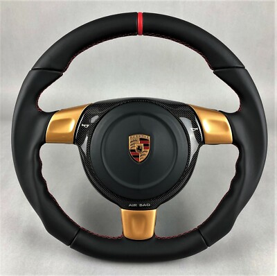 Porsche Carrera 997 Boxster Cayman 987 MK1 Sport Lenkrad gold new - Main Image