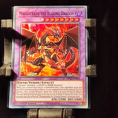Yugioh Masquerade the Blazing Dragon. Super Rare 1.Edition MP22-EN208 Englisch