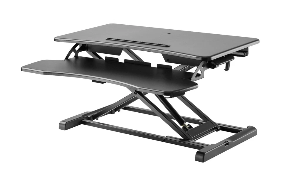 Sit-Stand Workstation, Höhenverstellbarer Sitz-Steh-Schreibtisch Aufsatz GTS-011 - Bild 2 von 4