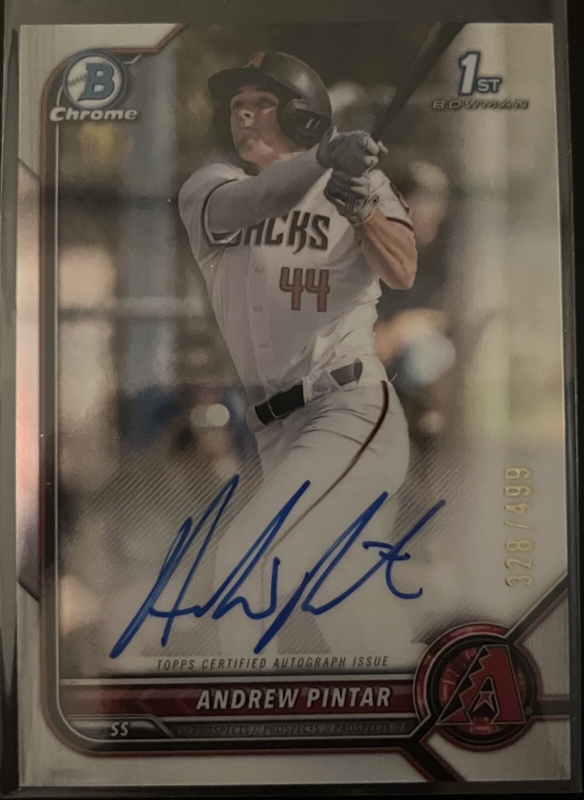 2022 Bowman Chrome Draft Andrew Pintar Refractor 1st Prospect Auto #'d/499