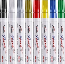 Paint Marker Pens - 8 Colors Oil Based Paint Markers, Permanent Waterproof Quick