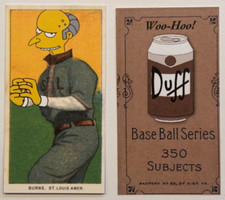 Tarjeta de parodia de tabaco T206 Mr. Burns Simpsons 2 caras T206 | John McAleese