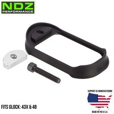NDZ Glock 43X 48 Aluminum Lo Pro Magwell Low Profile Carry Funnel Black