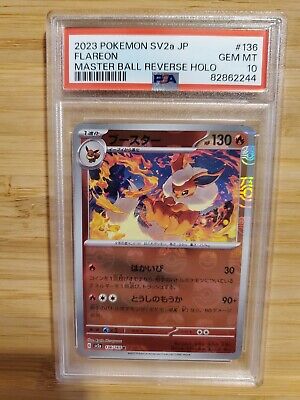 PSA 10 Flareon Master Ball Reverse Holo 136/165 sv2a 151 PSA 10 Flareon Master Ball Reverse Holo 136/165 sv2a 151