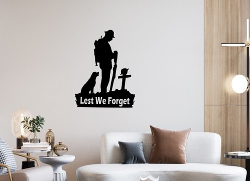 Lest We Forget Remembrance Day Sticker Poppy Soldier Patriotic Decor Vinyl Quote - Picture 14 of 20