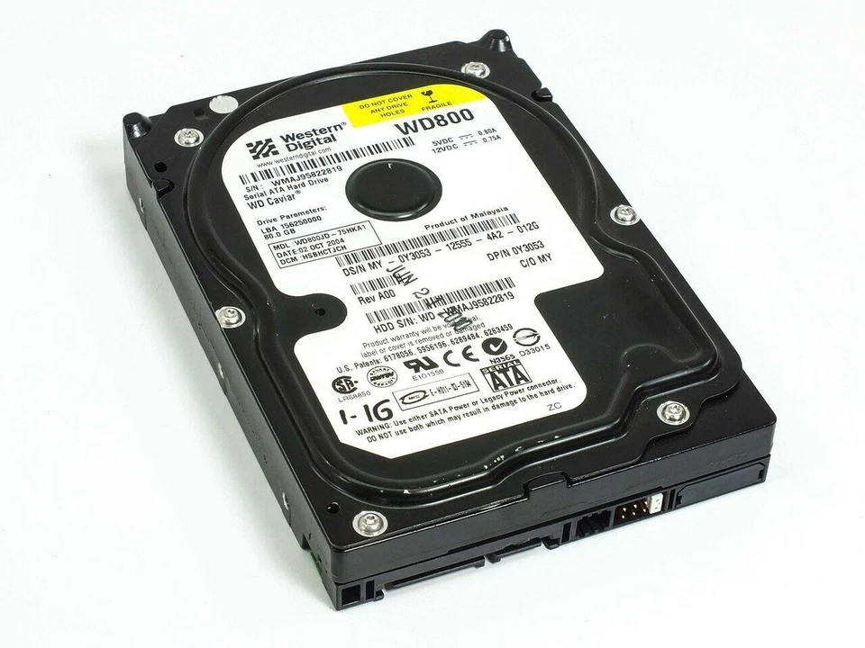 Dell Y3053 80GB SATA Hard Drive 3.5" 7200 RPM - Western Digital Caviar WD800BB - Image 2 of 4